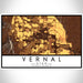 Vernal Utah Map Print Landscape Orientation in Ember Style With Shaded Background