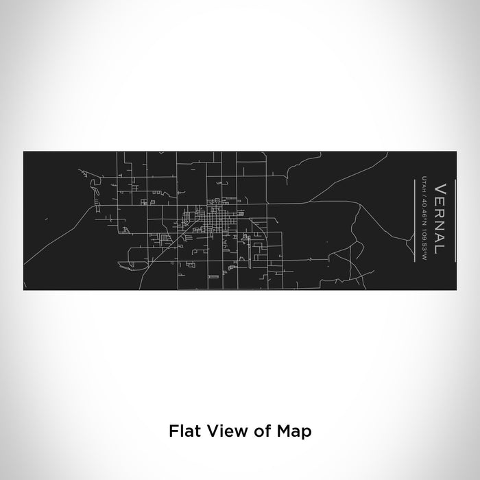 Rendered View of Vernal Utah Map Engraving on 10oz Stainless Steel Insulated Cup with Sliding Lid in Black