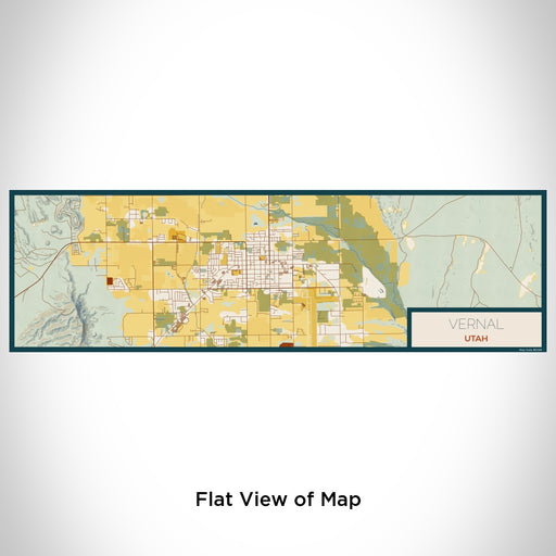 Flat View of Map Custom Vernal Utah Map Enamel Mug in Woodblock