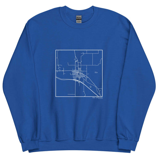 Vian Oklahoma  Map Unisex Crewneck Sweater with City inscription in Royal Blue