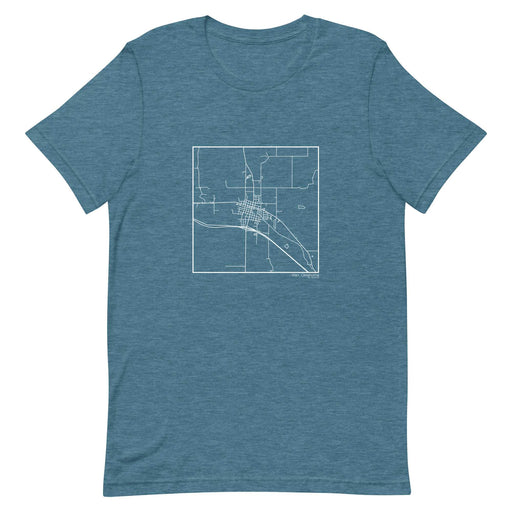 Vian Oklahoma  Map Unisex T-Shirt with City inscription in Heather Teal