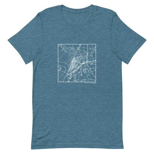 Vicksburg Mississippi  Map Unisex T-Shirt with City inscription in Heather Teal
