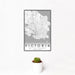 12x18 Victoria British Columbia Map Print Portrait Orientation in Classic Style With Small Cactus Plant in White Planter