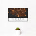 12x18 Victoria British Columbia Map Print Landscape Orientation in Ember Style With Small Cactus Plant in White Planter