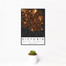12x18 Victoria British Columbia Map Print Portrait Orientation in Ember Style With Small Cactus Plant in White Planter