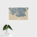16x24 Victoria British Columbia Map Print Landscape Orientation in Afternoon Style With Tropical Plant Leaves in Water