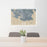 24x36 Victoria British Columbia Map Print Lanscape Orientation in Afternoon Style Behind 2 Chairs Table and Potted Plant