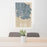 24x36 Victoria British Columbia Map Print Portrait Orientation in Afternoon Style Behind 2 Chairs Table and Potted Plant