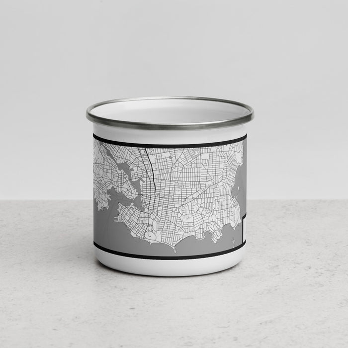 Front View Custom Victoria British Columbia Map Enamel Mug in Classic