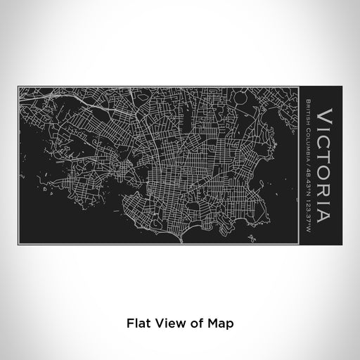 Rendered View of Victoria British Columbia Map Engraving on 17oz Stainless Steel Insulated Cola Bottle in Black