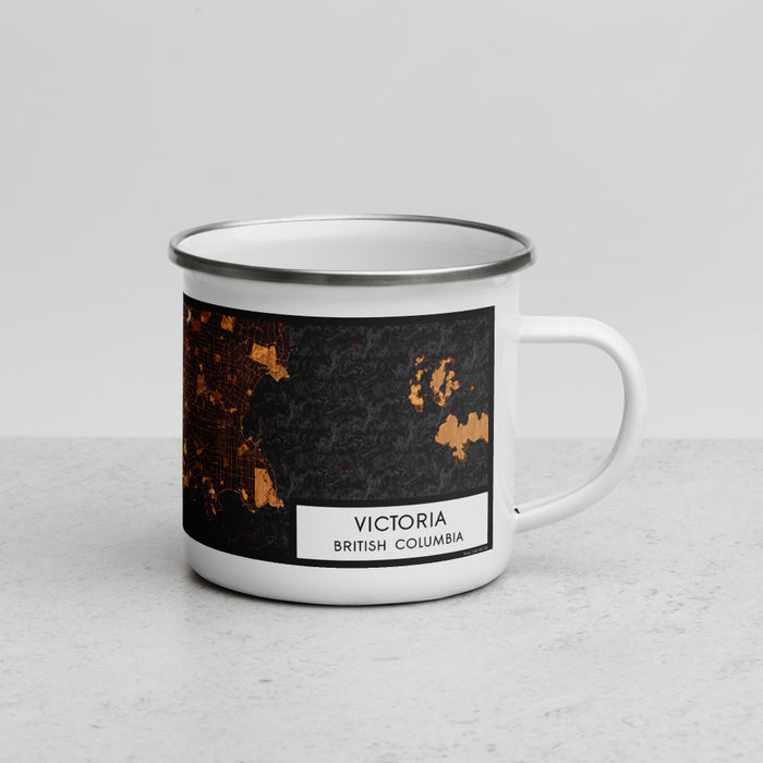 Right View Custom Victoria British Columbia Map Enamel Mug in Ember