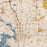 Victoria British Columbia Map Print in Woodblock Style Zoomed In Close Up Showing Details