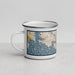 Left View Custom Victoria British Columbia Map Enamel Mug in Woodblock
