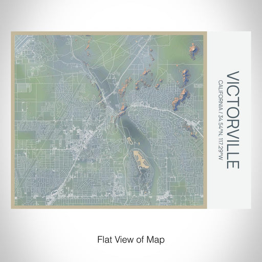 Rendered View of Victorville California Map on 20oz Stainless Steel Insulated Bottle with Bamboo Top with printed afternoon style map
