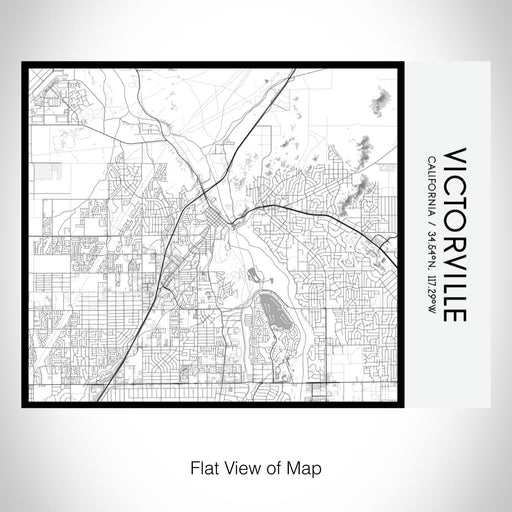 Rendered View of Victorville California Map on 20oz Stainless Steel Insulated Bottle with Bamboo Top with printed classic style map