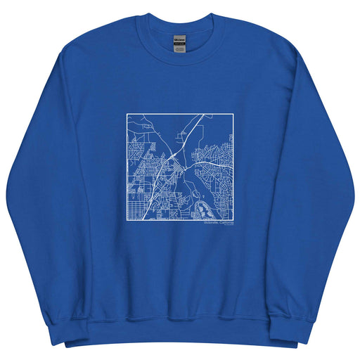 Victorville California  Map Unisex Crewneck Sweater with City inscription in Royal Blue