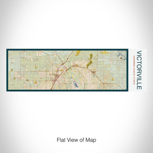 Rendered View of Victorville California Map on 10oz Stainless Steel Insulated Cup in Woodblock with Sliding Lid