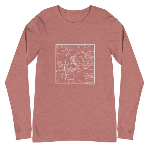 Villa Rica Georgia  Map Unisex Long-Sleeve T-shirt with City inscription in Heather Mauve
