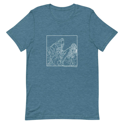 Vineyard Haven Massachusetts  Map Unisex T-Shirt with City inscription in Heather Teal
