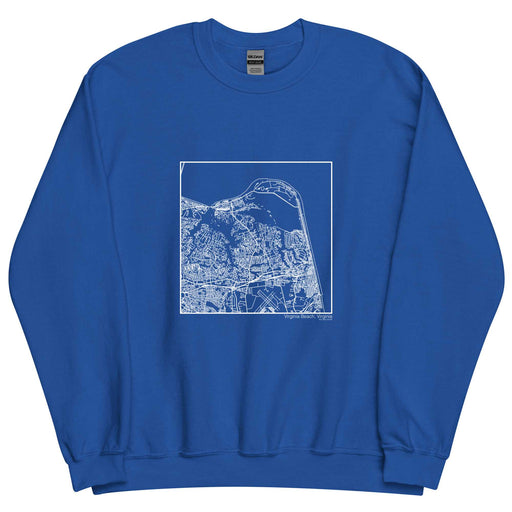 Virginia Beach Virginia  Map Unisex Crewneck Sweater with City inscription in Royal Blue