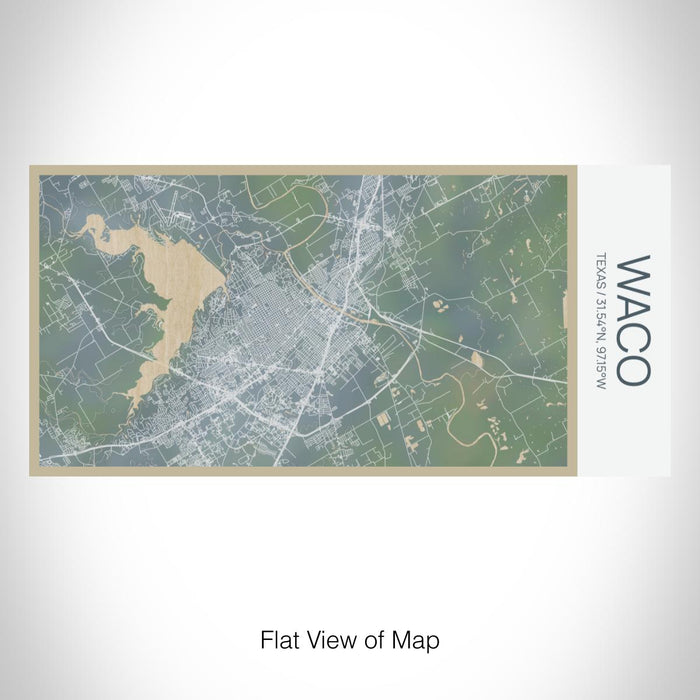 Rendered View of Waco Texas Map on 17oz Stainless Steel Insulated Bottle with printed afternoon style map