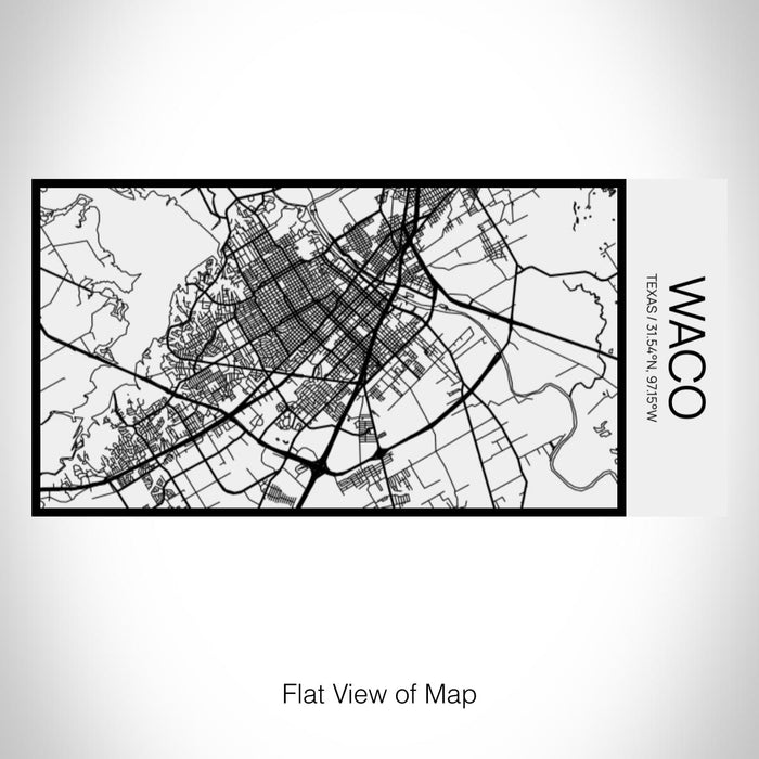Rendered View of Waco Texas Map on 17oz Stainless Steel Insulated Cola Bottle in Stainless in Matte White