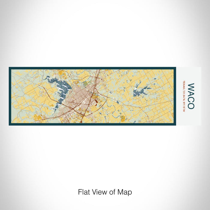 Rendered View of Waco Texas Map on 10oz Stainless Steel Insulated Cup in Woodblock with Sliding Lid
