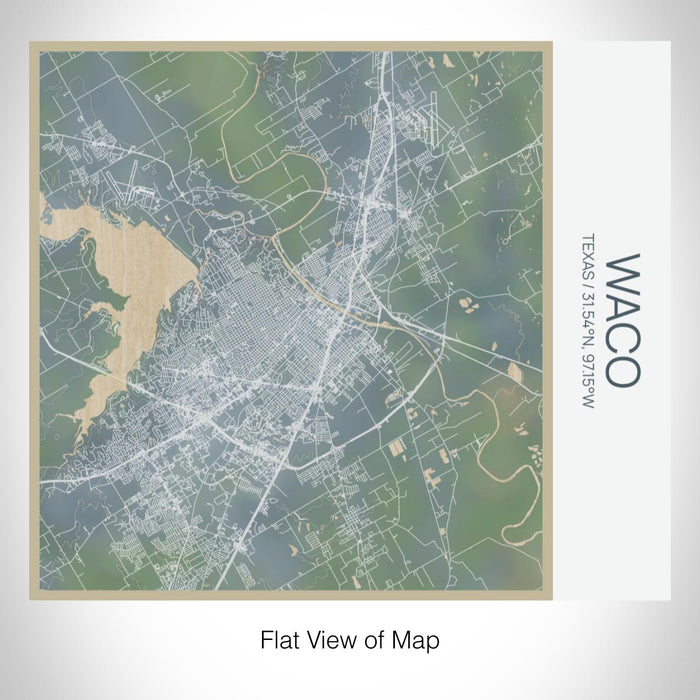 Rendered View of Waco Texas Map on 17oz Stainless Steel Insulated Tumbler in Afternoon Map Style