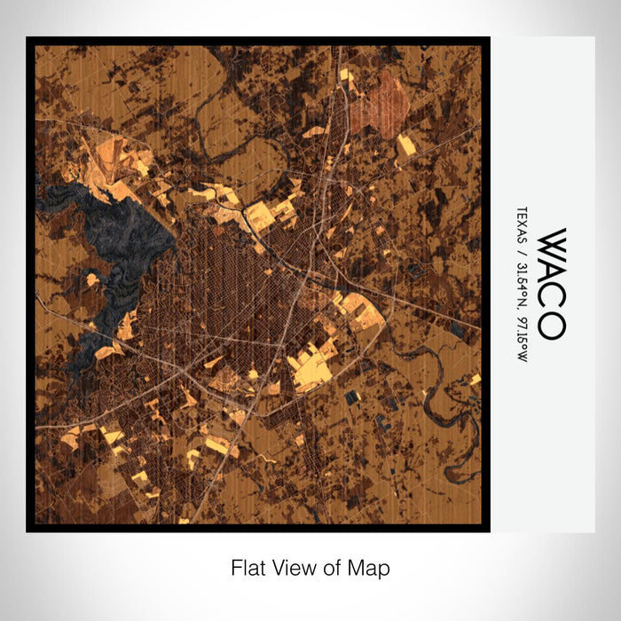 Rendered View of Waco Texas Map on 17oz Stainless Steel Insulated Tumbler in Ember Map Style