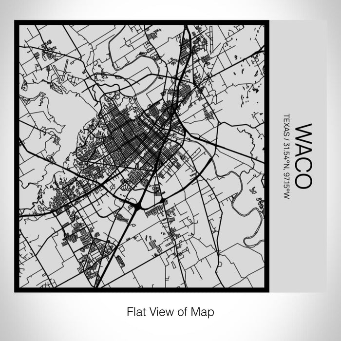 Rendered View of Waco Texas Map on 17oz Stainless Steel Insulated Tumbler in Tactile Lines with Succulent in Background