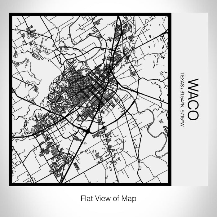 Rendered View of Waco Texas Map on 17oz Stainless Steel Insulated Tumbler in Matte White with Tactile Lines