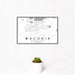 12x18 Waconia Minnesota Map Print Landscape Orientation in Classic Style With Small Cactus Plant in White Planter