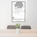 24x36 Waconia Minnesota Map Print Portrait Orientation in Classic Style Behind 2 Chairs Table and Potted Plant