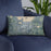 Custom Waconia Minnesota Map Throw Pillow in Afternoon on Blue Colored Chair