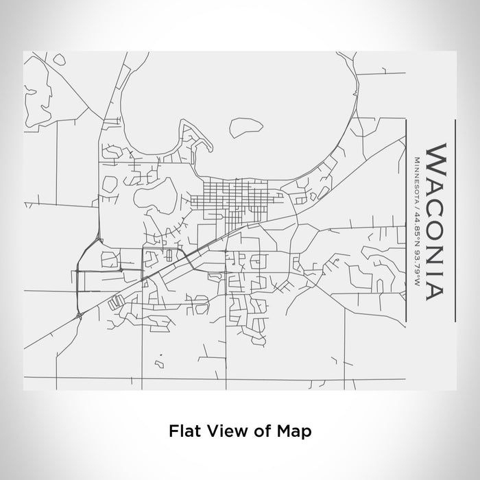 Rendered View of Waconia Minnesota Map Engraving on 20oz Stainless Steel Insulated Bottle with Bamboo Top in White