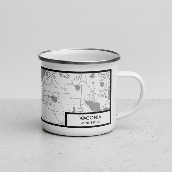 Right View Custom Waconia Minnesota Map Enamel Mug in Classic