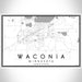 Waconia Minnesota Map Print Landscape Orientation in Classic Style With Shaded Background