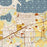 Waconia Minnesota Map Print in Woodblock Style Zoomed In Close Up Showing Details