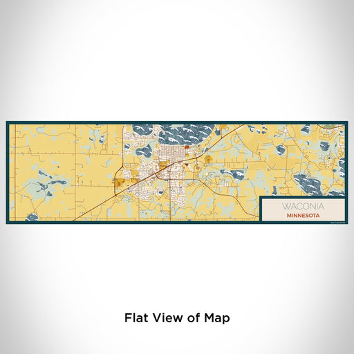 Flat View of Map Custom Waconia Minnesota Map Enamel Mug in Woodblock