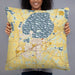 Person holding 22x22 Custom Waconia Minnesota Map Throw Pillow in Woodblock