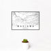 12x18 Wahiawa Hawaii Map Print Landscape Orientation in Classic Style With Small Cactus Plant in White Planter