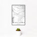 12x18 Wahiawa Hawaii Map Print Portrait Orientation in Classic Style With Small Cactus Plant in White Planter