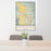 24x36 Wahiawa Hawaii Map Print Portrait Orientation in Woodblock Style Behind 2 Chairs Table and Potted Plant
