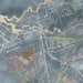 Wahiawa Hawaii Map Print in Afternoon Style Zoomed In Close Up Showing Details