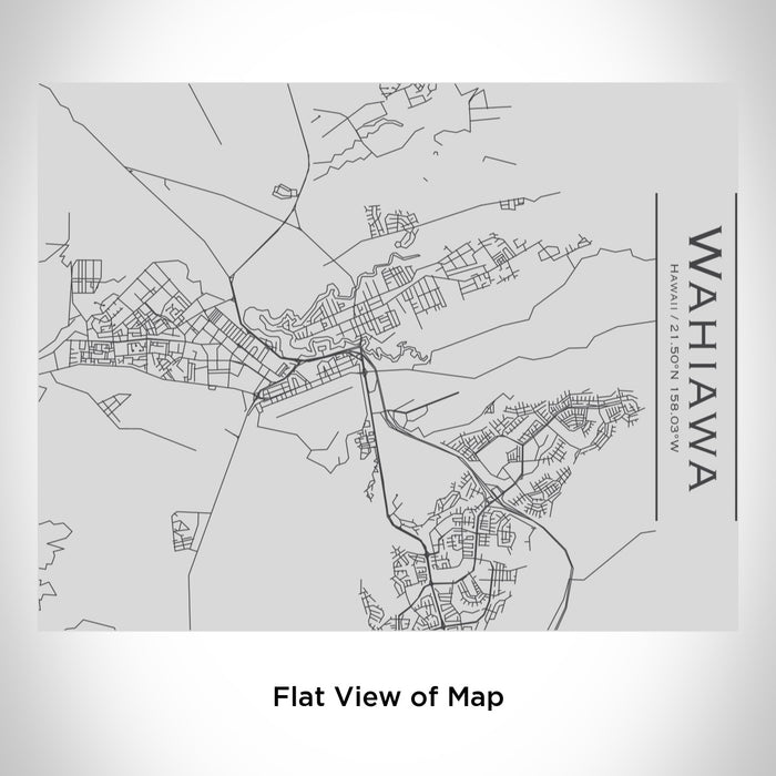 Rendered View of Wahiawa Hawaii Map Engraving on 20oz Stainless Steel Insulated Bottle with Bamboo Top