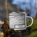 Right View Custom Wahiawa Hawaii Map Enamel Mug in Classic on Grass With Trees in Background