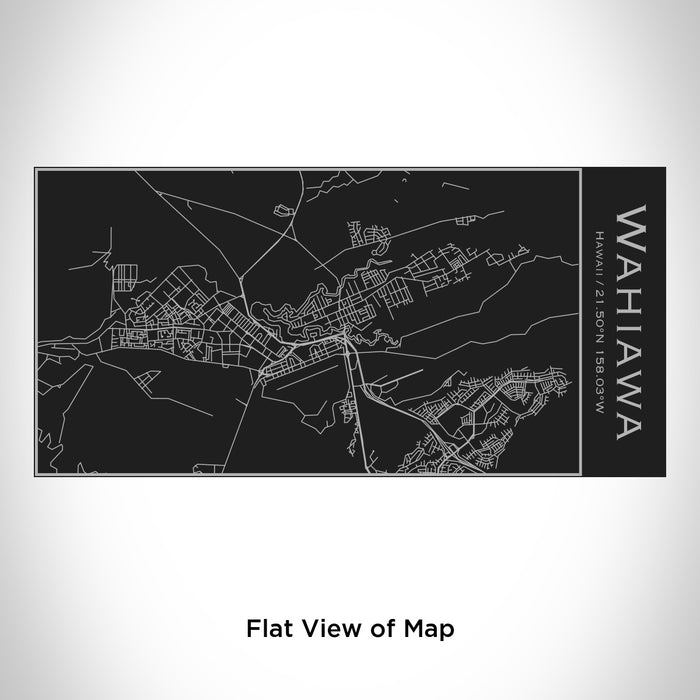 Rendered View of Wahiawa Hawaii Map Engraving on 17oz Stainless Steel Insulated Cola Bottle in Black