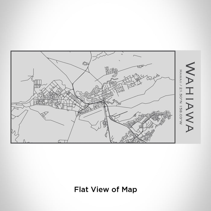 Rendered View of Wahiawa Hawaii Map Engraving on 17oz Stainless Steel Insulated Cola Bottle