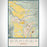 Wahiawa Hawaii Map Print Portrait Orientation in Woodblock Style With Shaded Background