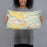 Person holding 20x12 Custom Wahiawa Hawaii Map Throw Pillow in Woodblock